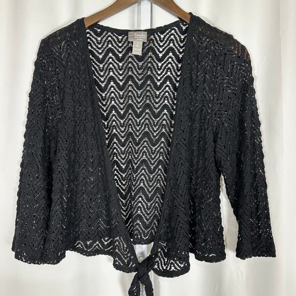 Chico's Travelers Collection Black Maxi Dress w Lace Jacket Sz 2 US L Resortwear - Picture 11 of 15